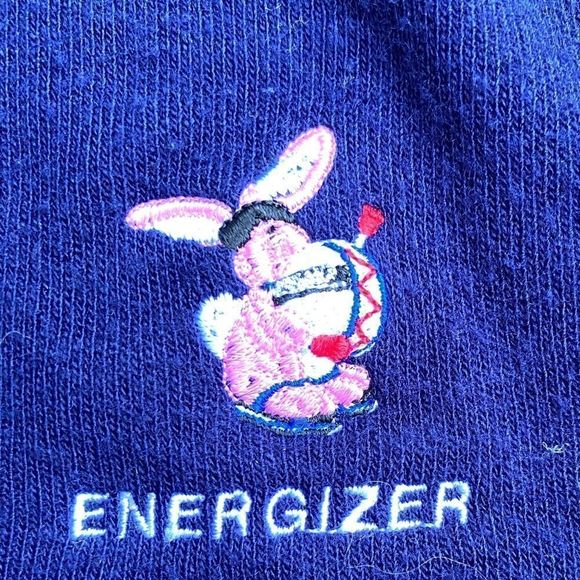 Like New Energizer Bunny Blue V-Neck Sweater S L - Picture 2 of 7